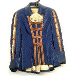 The Three Musketeers by Warner Bros (1948) Blue frilled jacket with label Salon Moderne Saks Fifth