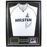 Paul Gascoigne - Signed Tottenham Hotspur football shirt, framed, 70 x 88 cm.Certificate of