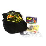 Movie related items including Karate Kid dressing robe, Gremlins Gumball dispenser, Star Wars