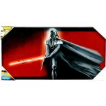 Star Wars - Official glass poster signed by Dave Prowse 'Darth Vader', 31 x 61 cm.