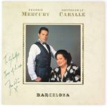 Freddie Mercury & Montserrat Caballe - Barcelona vinyl cover signed on the front in marker by