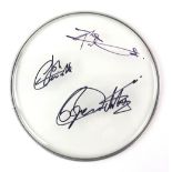 The Who - Drumskin signed by Pete Townshend, Roger Daltrey and John Entwistle, 10 inch.