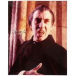 Christopher Lee (1922-2015) English actor, a signed 10 x 8 inch photo showing him as Dracula.