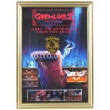 Gremlins 2 - The New Batch, Clamp The Movie Police Screen Used Badge, framed, 9 x 13 inches.
