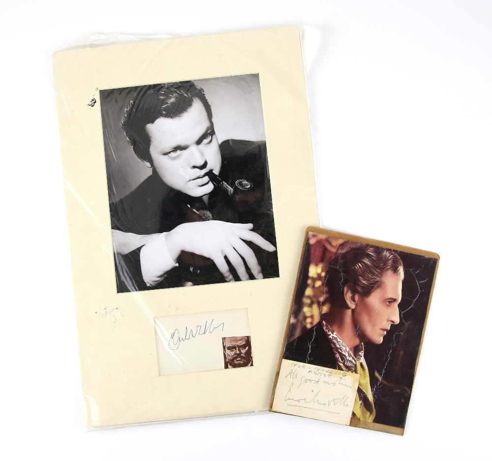Orson Welles (1915-1985) American Actor & Film Director, a signed autograph page, mounted, overall - Image 2 of 2