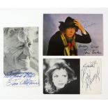 Doctor Who - 9 Signed postcards including Jon Pertwee, Tom Baker, Katy Manning, Lalla Ward, Janet