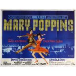 Two Walt Disney British Quad film posters for Mary Poppins and Bedknobs and Broomsticks, folded,