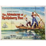 The Adventures of Huckleberry Finn (1960) British Quad film poster, classic by Mark Twain, folded,