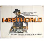 Westworld (1973) British Quad film poster, Sci Fi starring Yul Brynner, folded, 30 x 40 inches.