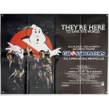 Three Ghostbusters British Quad film posters - Advance and Main for the first release and a