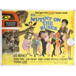 Mutiny On The Buses (1972) British Quad film poster, comedy starring Reg Varney, art by Arnaldo