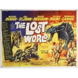 The Lost World (1960) British Quad film poster, directed by Irwin Allen and based on the novel by
