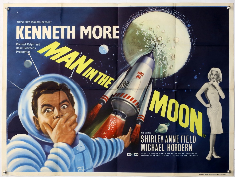 Man in the Moon (1960) British Quad film poster, British Comedy starring Kenneth Moore and with