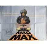 Mad Max (1979) British Quad film poster, starring Mel Gibson, directed by George Miller, Warner