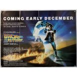 Back To The Future (1985) Advance British Quad film poster 'Coming Early December', starring Michael