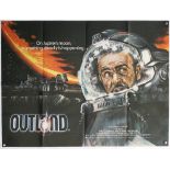 Outland (1981) British Quad film poster, starring Sean Connery, folded, 30 x 40 inches.