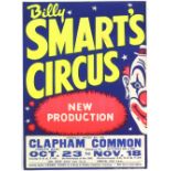 100+ Circus posters including Billy Smart, Fossetts, Sole Bros. and many others, various sizes and