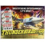 Thunderbirds Are Go (1966) British Quad film poster, created by Gerry Anderson, artwork by Bill