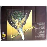 Clash of the Titans (1981) British Quad film poster, artwork by Roger Huyssen, folded, 30 x 40