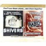 Shivers /Rabid (1970's) Original Quad double bill poster artwork, on board, 23 x 27 inches.