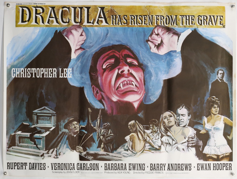 Dracula Has Risen From The Grave (1968) British Quad film poster, artwork by Tom Chantrell, Hammer