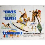 Clambake (1967) British Quad film poster starring Elvis Presley, folded, 30 x 40 inches.