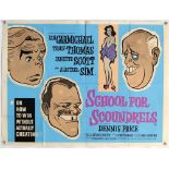 School for Scoundrels (1960) British Quad film poster, starring Ian Carmichael and Terry Thomas,