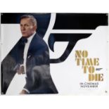 James Bond No Time To Die (2020) Main teaser British Quad film poster, showing an image of Daniel