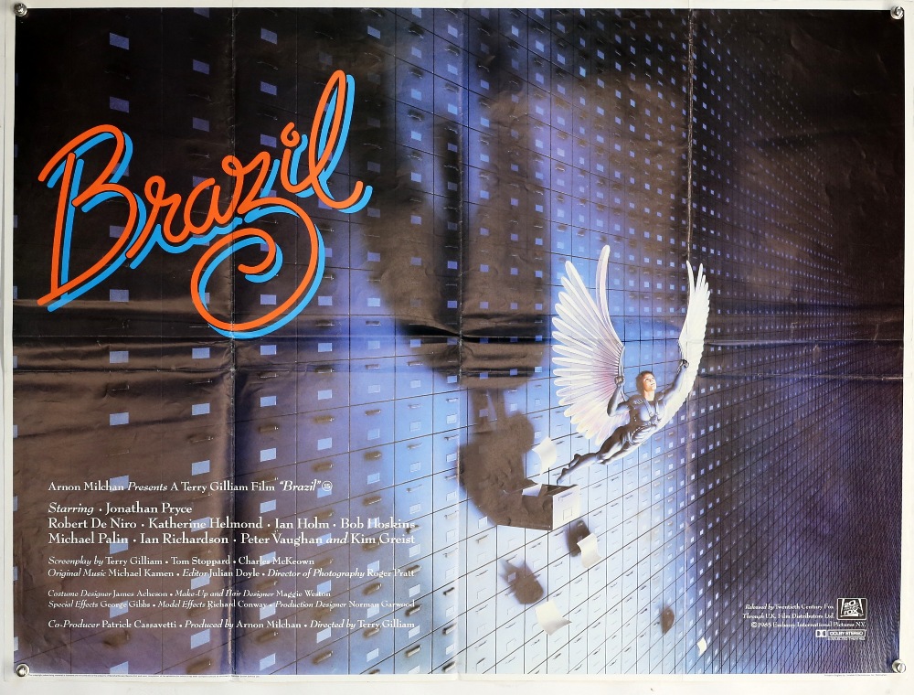 Brazil (1985) British Quad film poster, rare 'withdrawn' design after a fall out between Terry