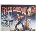 Flash Gordon (1980) British Quad film poster, starring Sam Jones, Columbia EMI Warner, folded, 30