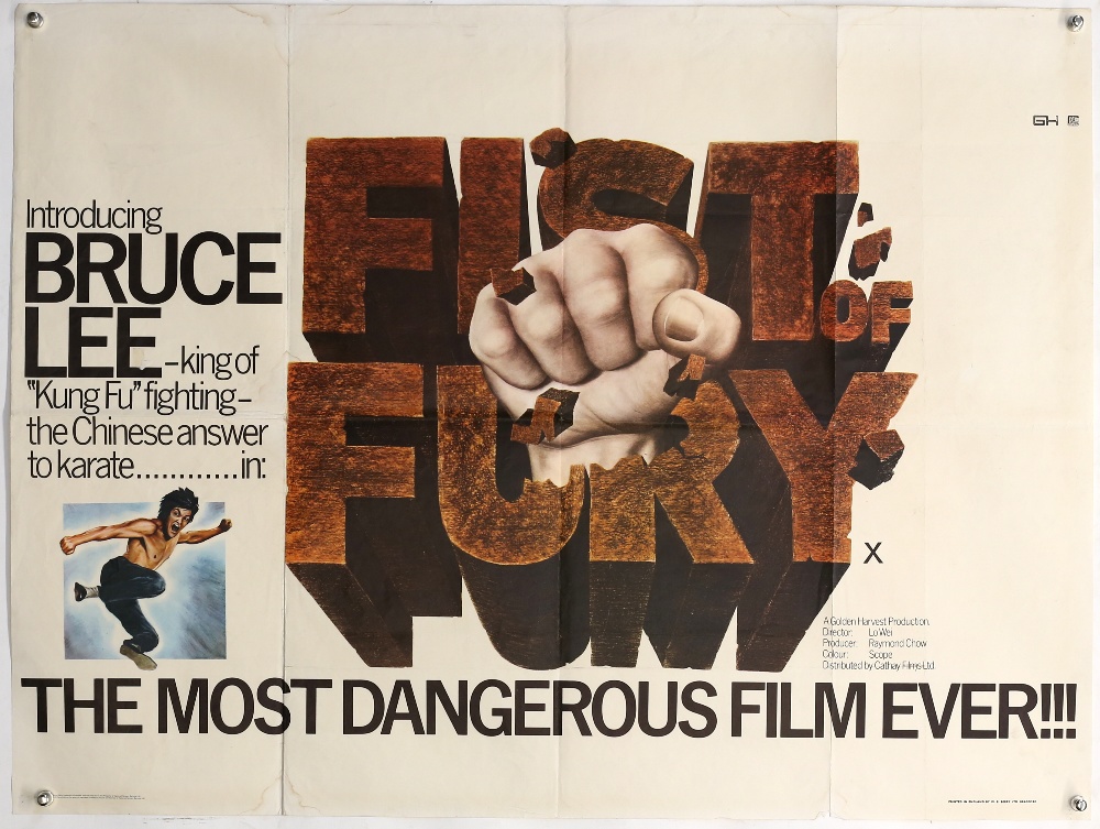 6 Kung Fu related British Quad film posters including Fist of Fury, Black Belt Jones / The Deadly