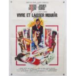 James Bond Live and Let Die French petite poster, folded, 23 x 31 inches and Diamonds Are Forever