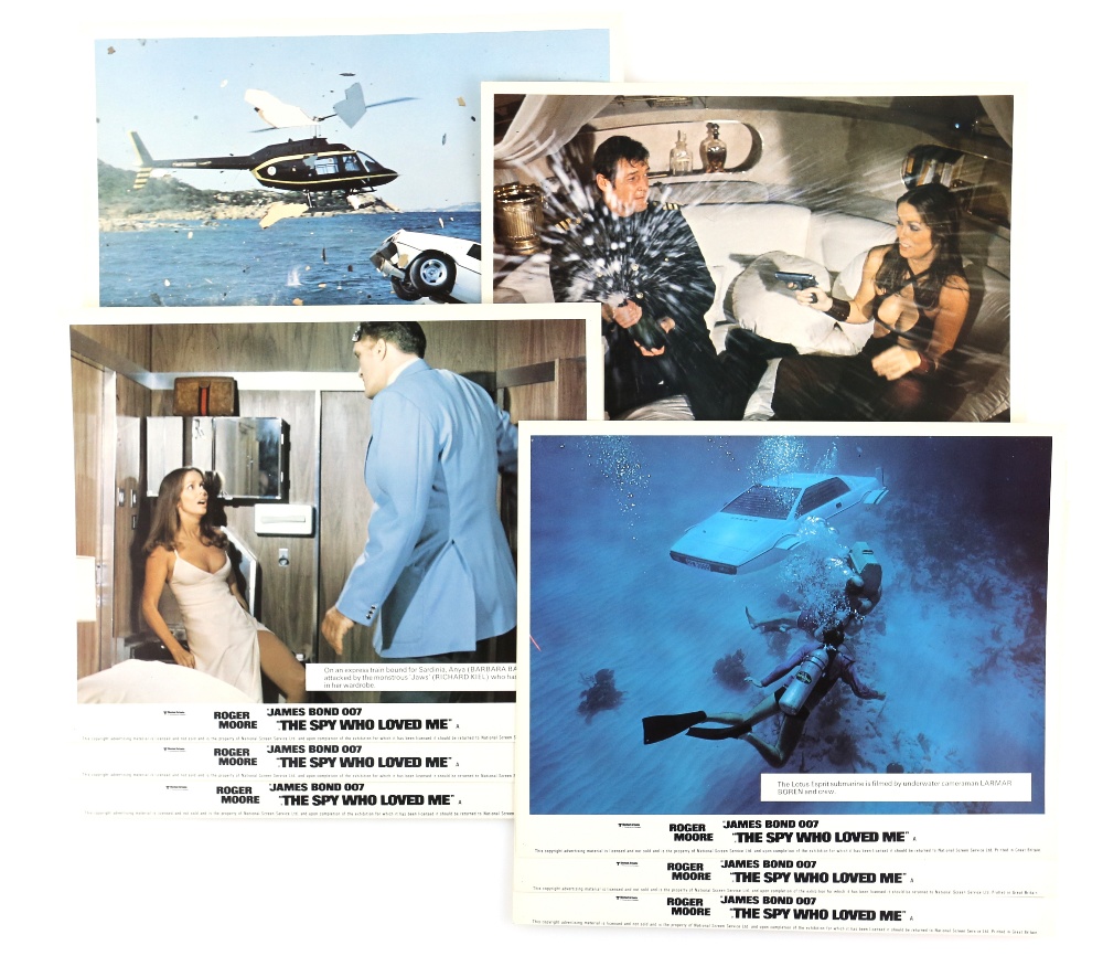 James Bond The Spy Who Loved Me (1977) Set of 8 Front of House cards from the movie starring Roger