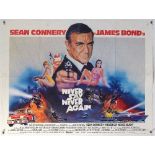 James Bond Never Say Never Again (1983) British Quad film poster, starring Sean Connery, artwork