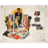James Bond Live and Let Die (1973) US Half Sheet film poster, West hemi, starring Roger Moore,