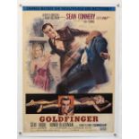 James Bond Goldfinger (1964) French medium film poster, starring Sean Connery, United Artists, linen