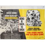 James Bond Moonraker / The Man With The Golden Gun (1979) British Quad double bill film poster,