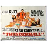 James Bond Thunderball (1965) British Quad film poster, starring Sean Connery, artwork by Robert