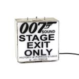 James Bond - Metal lightbox '007 Sound Stage Exit Only Property of Pinewood Studios Do Not