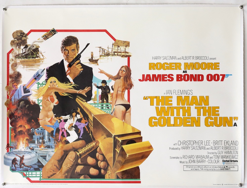 James Bond The Man With The Golden Gun (1974) British Quad film poster, starring Roger Moore &