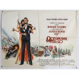 James Bond Octopussy (1983) British Quad film poster, starring Roger Moore, United Artists,