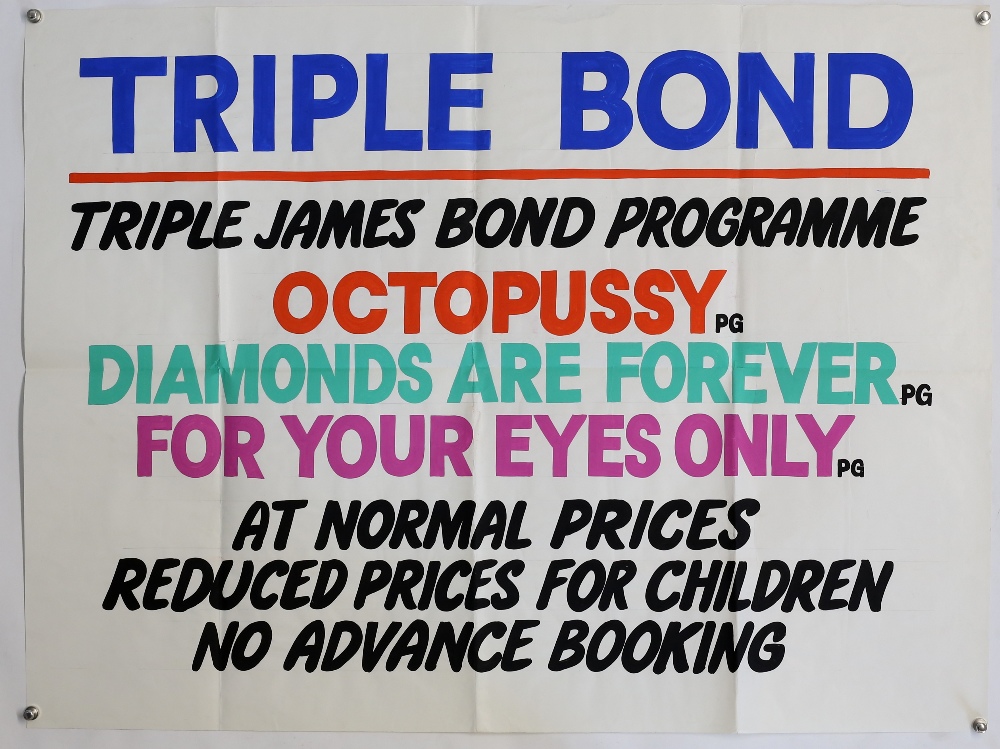 James Bond - 'Triple Bond' Original cinema display British Quad film poster for Octopussy, For