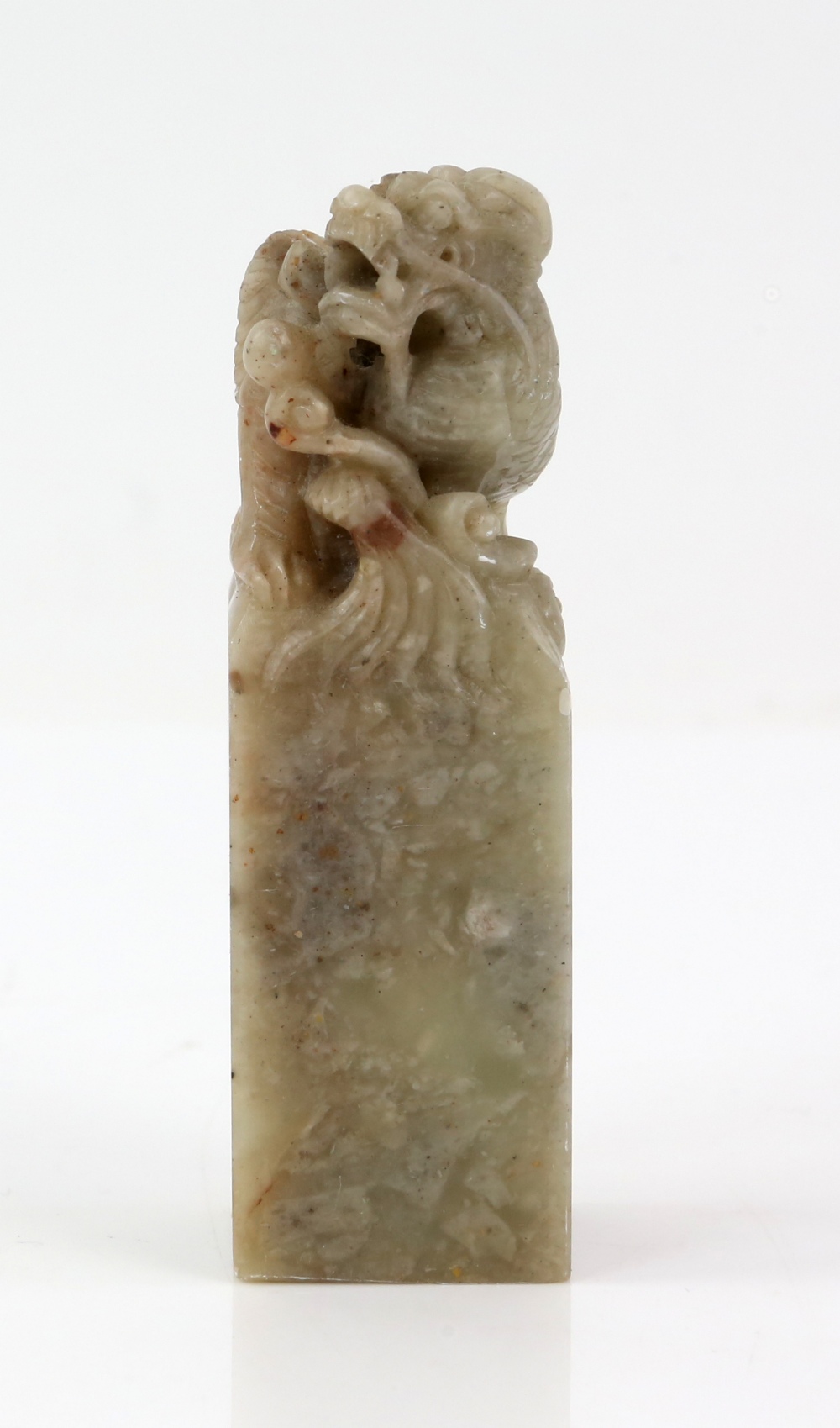 Six soapstone or other seals, including one designed as the Daoist Shoulao; together with a small - Image 10 of 13