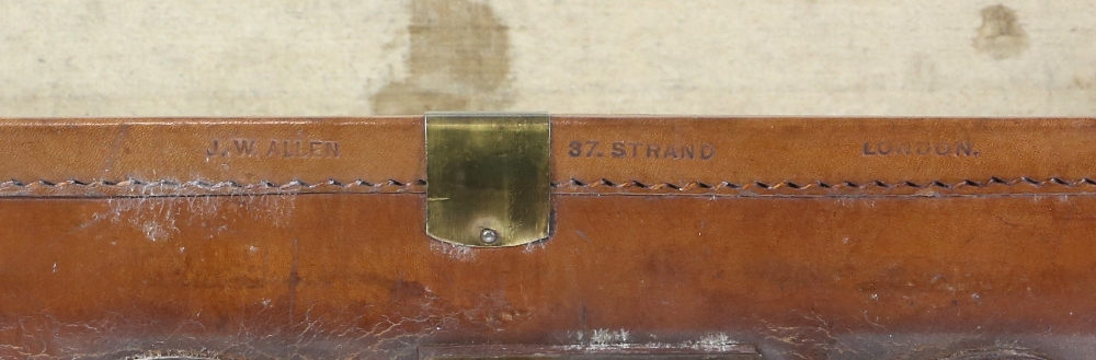 An elegant leather suitcase by Allen of 37 The Strand [maker's label in the interior lid], 61.5 x 36 - Image 9 of 16