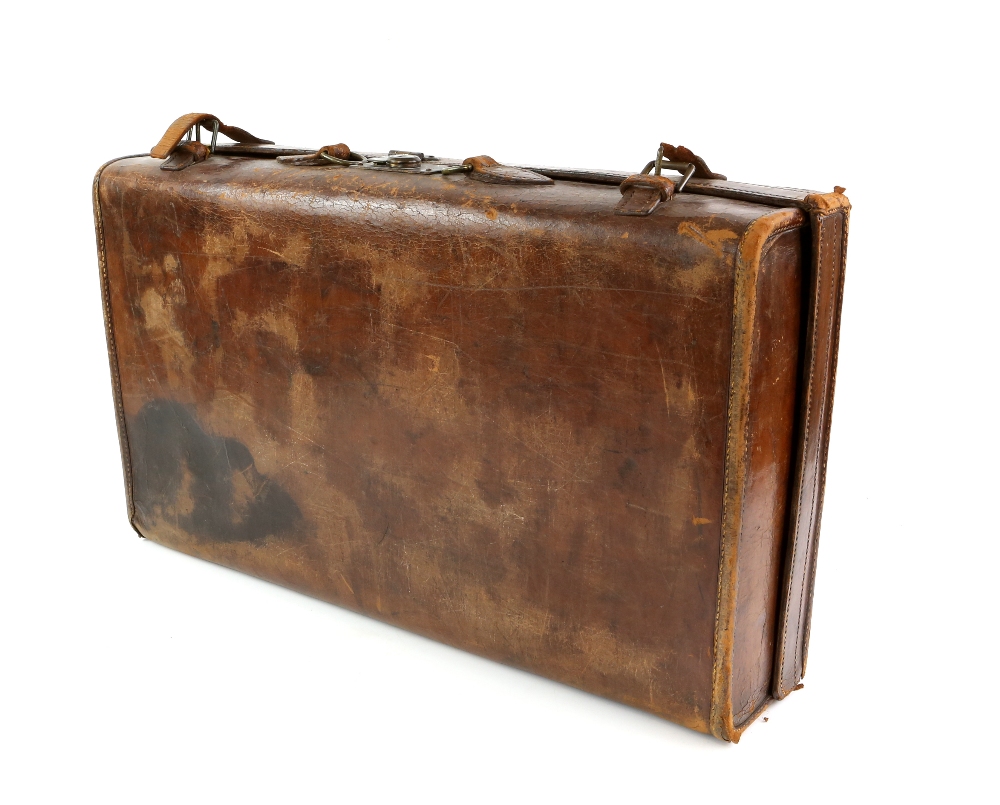 An elegant leather suitcase by Allen of 37 The Strand [maker's label in the interior lid], 61.5 x 36 - Image 12 of 16