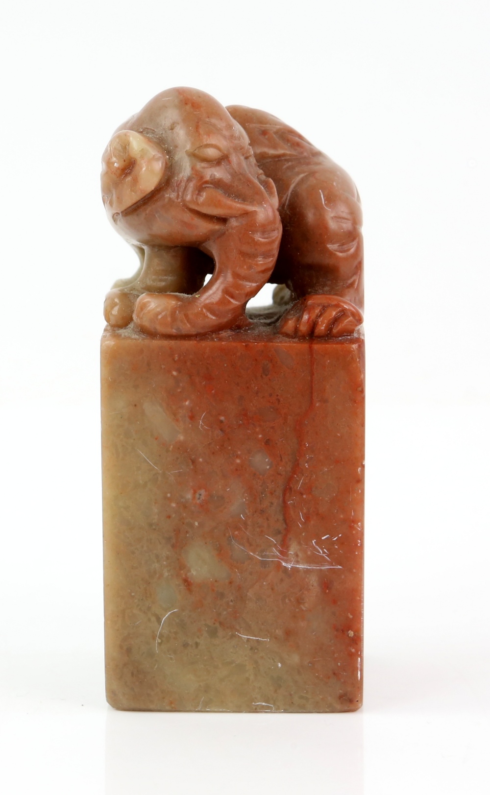 Six soapstone or other seals, including one designed as the Daoist Shoulao; together with a small - Image 9 of 13