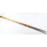 Four barbed wooden spears believed to be from Papua New Guinea