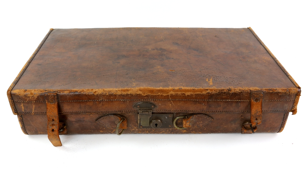 An elegant leather suitcase by Allen of 37 The Strand [maker's label in the interior lid], 61.5 x 36 - Image 13 of 16