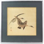 Two Japanese pictures of birds, attributed to Ohara Koson [1877-1945], both framed and glazed;