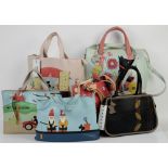 6 Radley signature bags - Dog in flower basket purse and dust bag, Fun in the Sun with purse and
